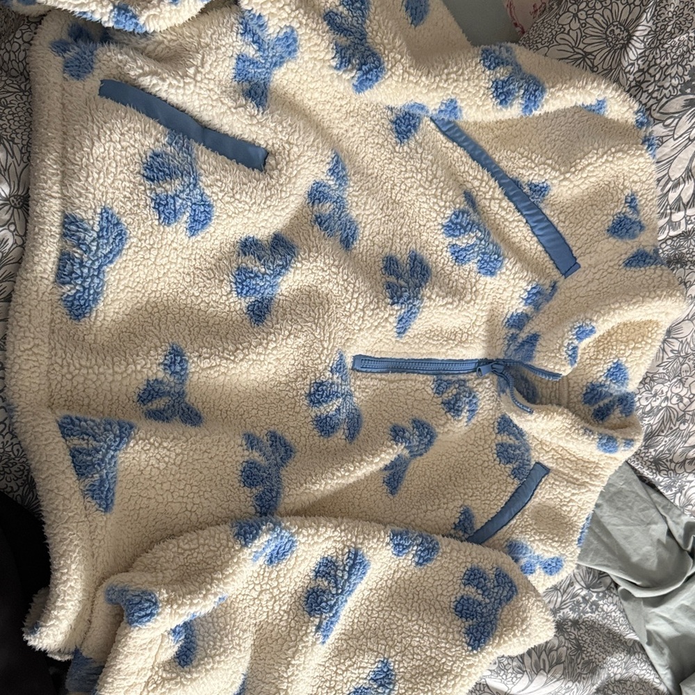 Cozy Blue and Cream Sherpa Jacket